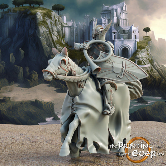 Swan Knight Mounted - Musician (sculpted by Print Goes Ever On)