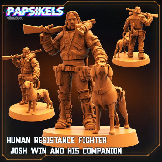 Human Resistance Fighter Josh Win and his Companion (sculpted by Papsikels)