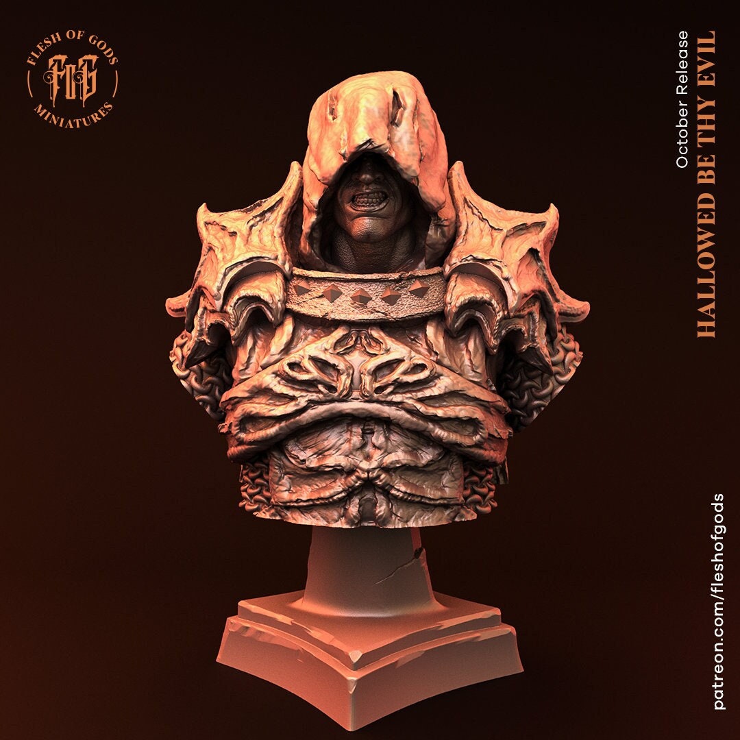 Fallen Paladin Bust - Hallowed Be Thy Evil (sculpted by Flesh of Gods miniatures)