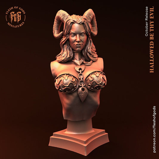 Succubus Bust - Hallowed Be Thy Evil (sculpted by Flesh of Gods miniatures)