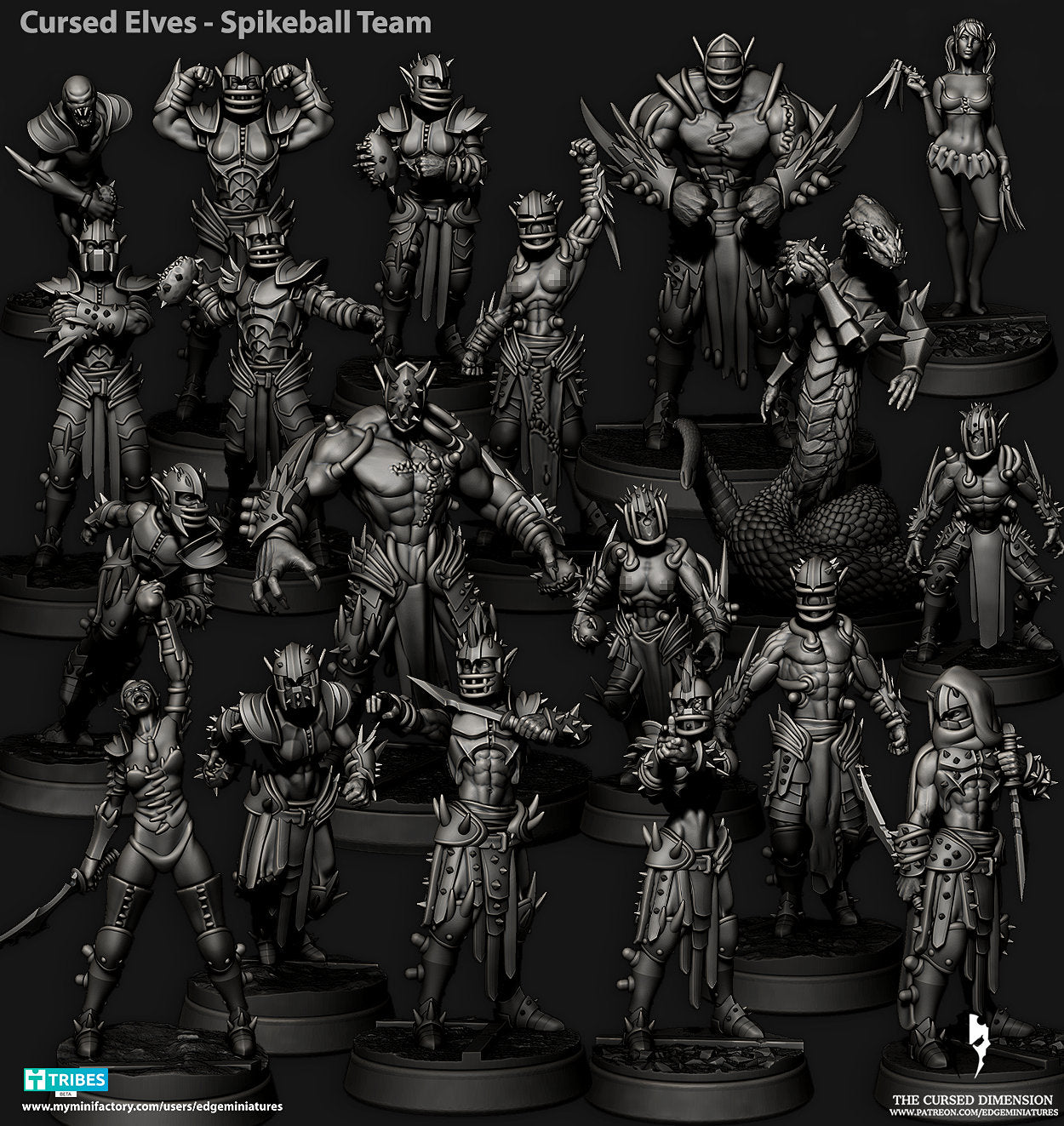 Cursed Elves Spikeball Team (Sculpted by Edge Miniatures)