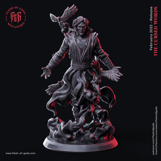 Raven Mage - The Cursed Words (sculpted by Flesh of Gods miniatures)