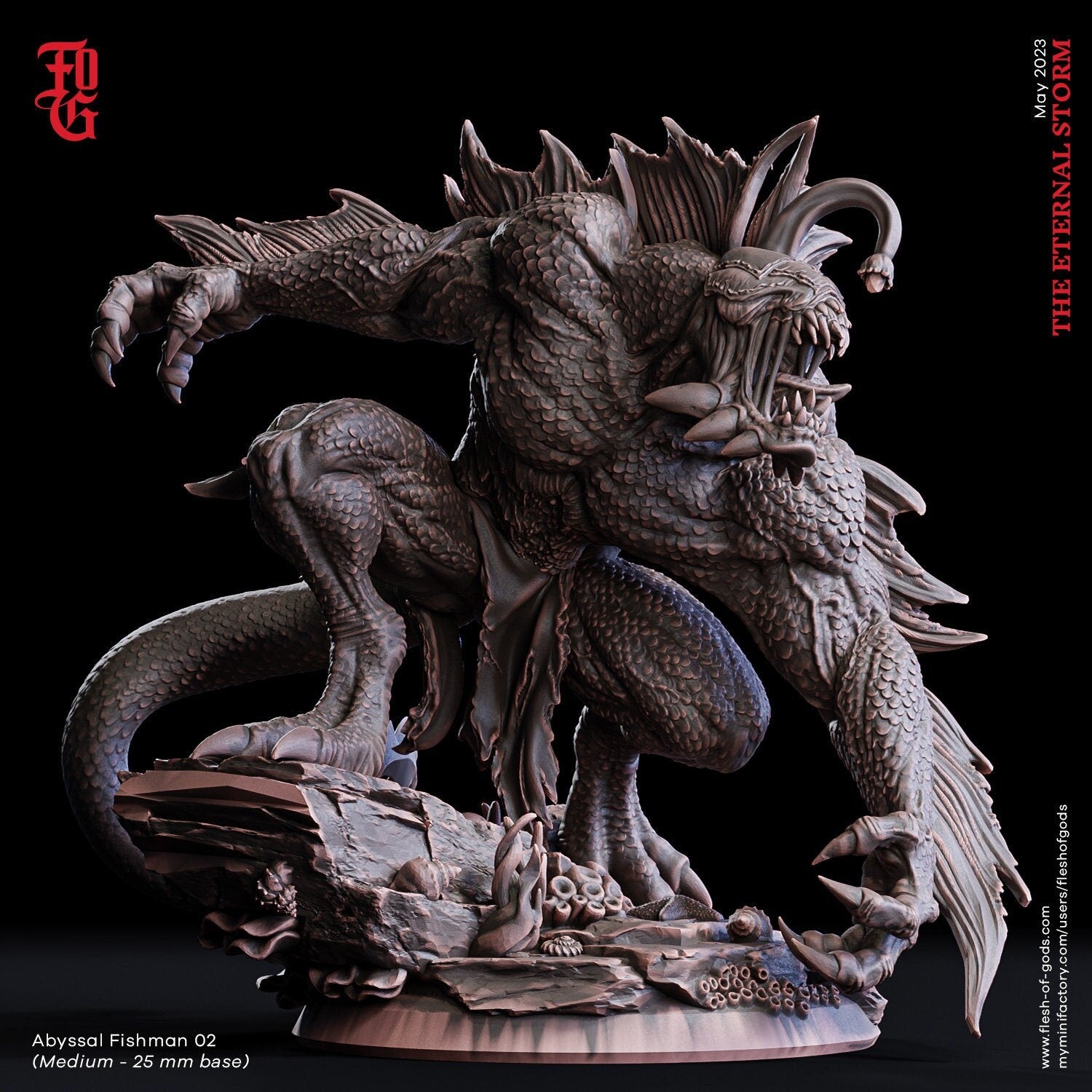 Abyssal Fishman 2 - The Eternal Storm (sculpted by Flesh of Gods miniatures)