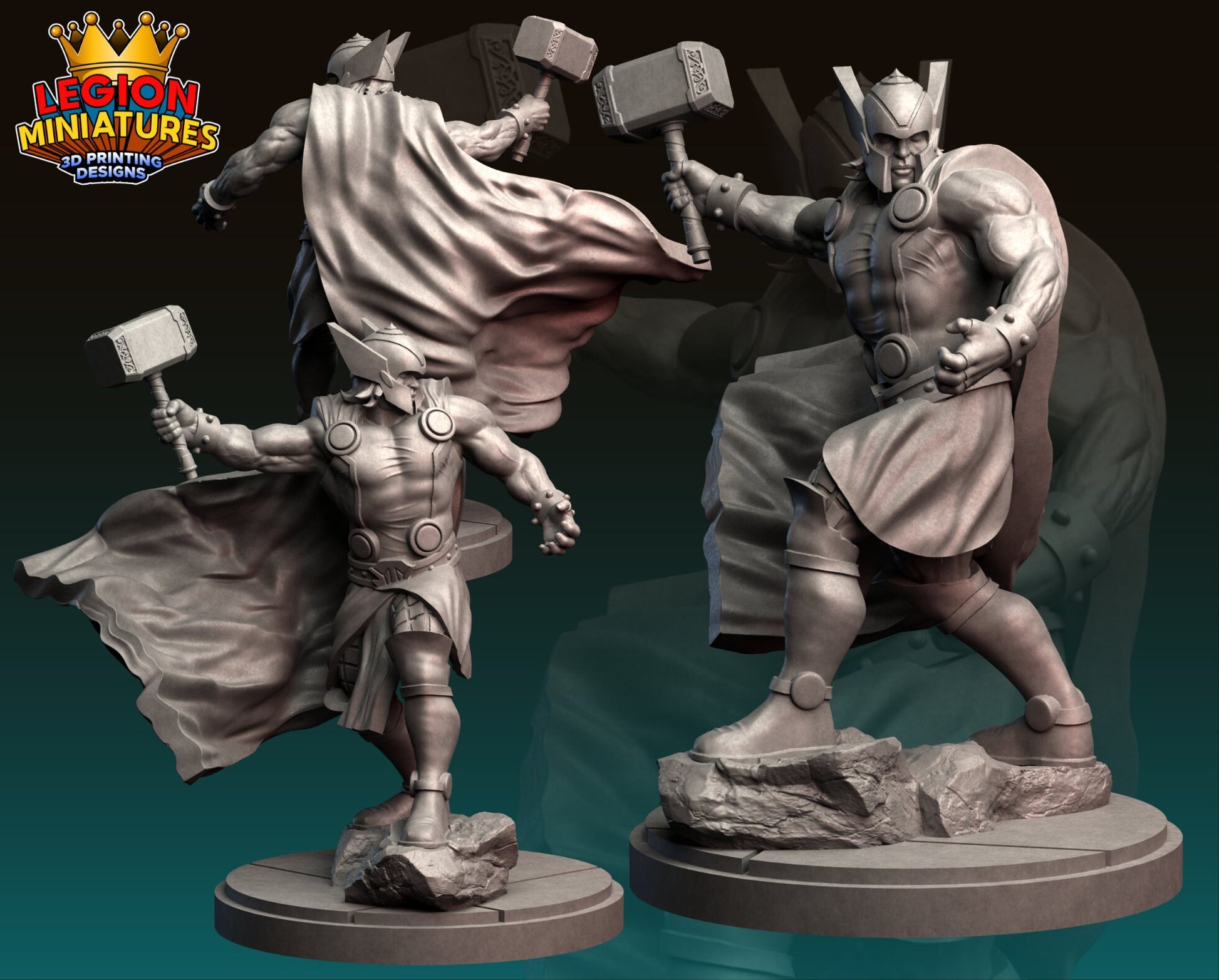 Thor Fan-Art 40mm Miniature (Sculpted by Legion Miniatures) (Crisis Protocol Proxy/Alternative)