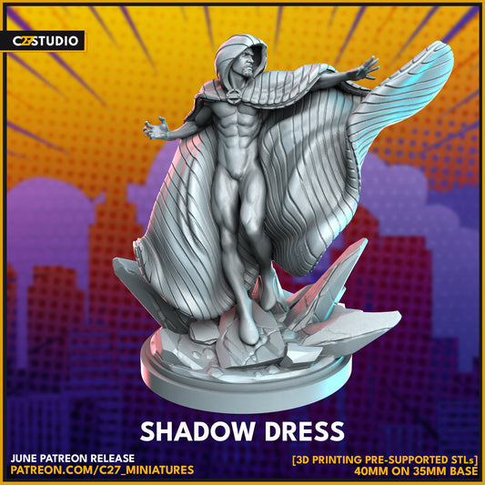 Shadow Dress / Cloak 40mm miniature (sculpted by C27 collectibles) (Crisis Protocol Proxy/Alternative)