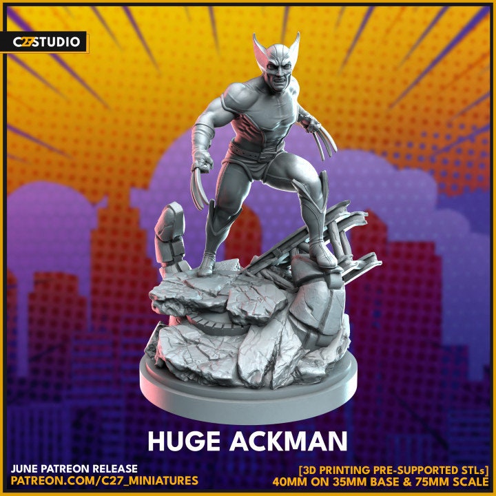 Huge Ackman / Wolverine 40mm miniature (sculpted by C27 collectibles ...
