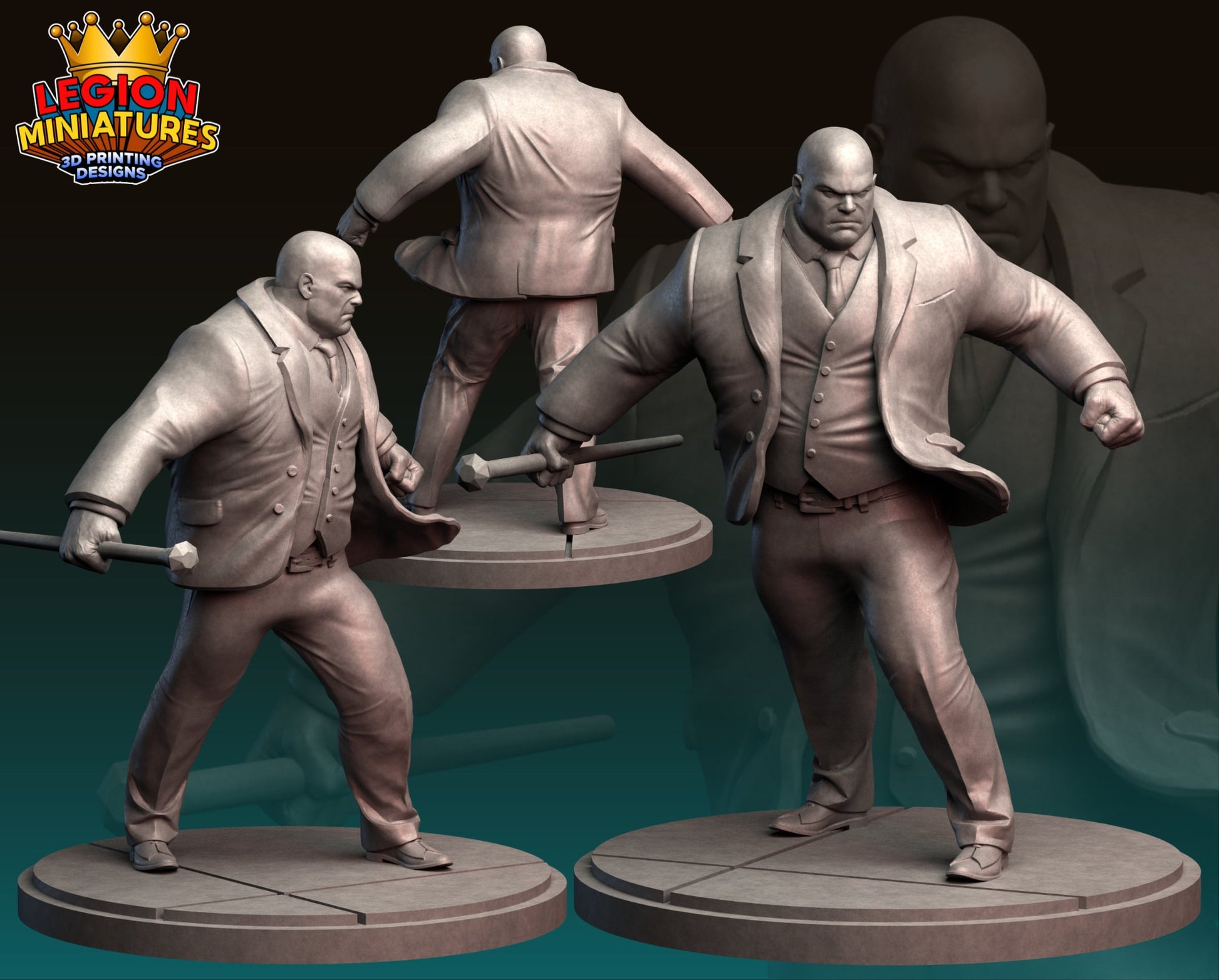 King Pin Fan Art 40mm Miniature (Sculpted by Legion Miniatures) (Crisis Protocol Proxy/Alternative)