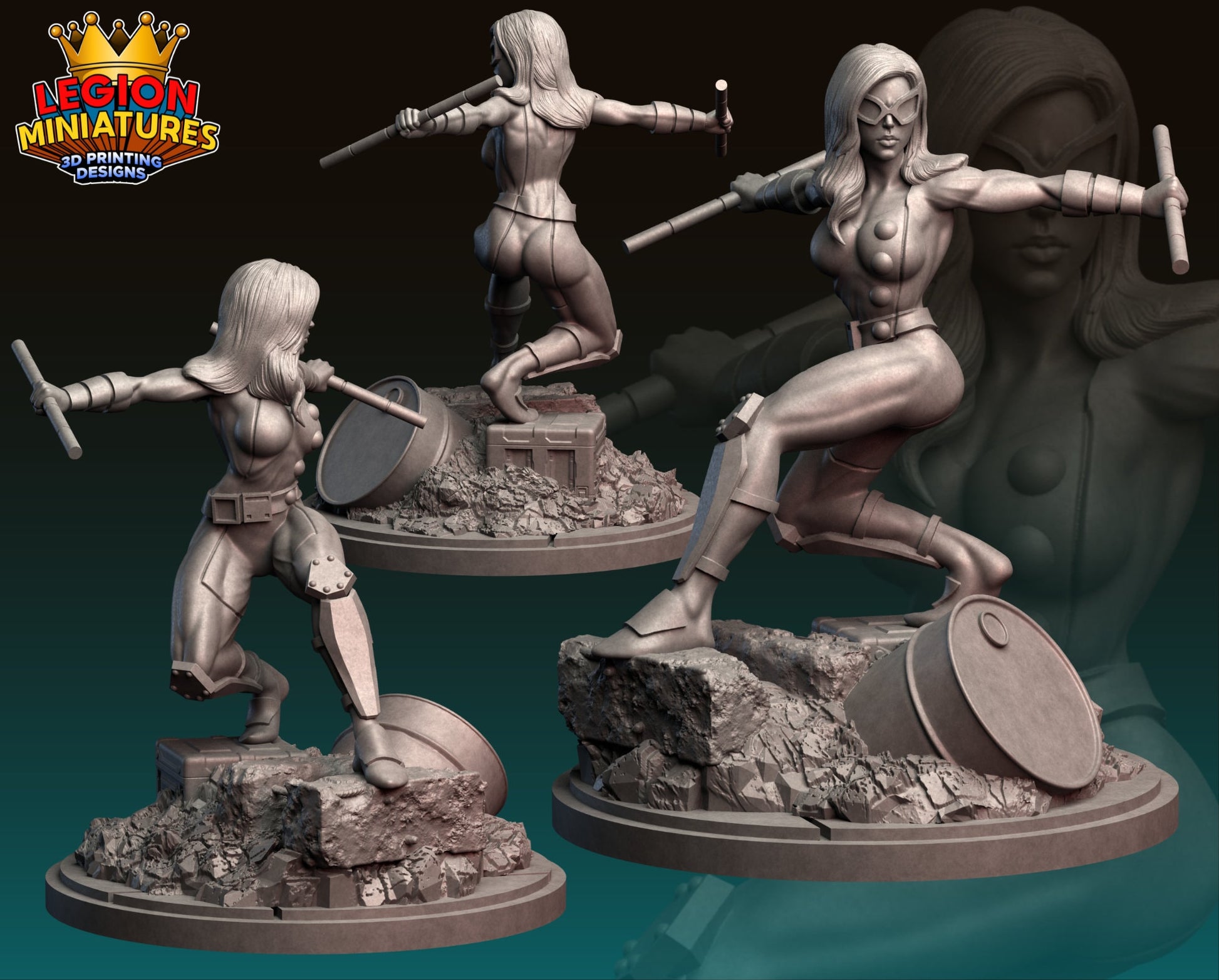 Mockingbird Fan Art 40mm Miniature (Sculpted by Legion Miniatures) (Crisis Protocol Proxy/Alternative)