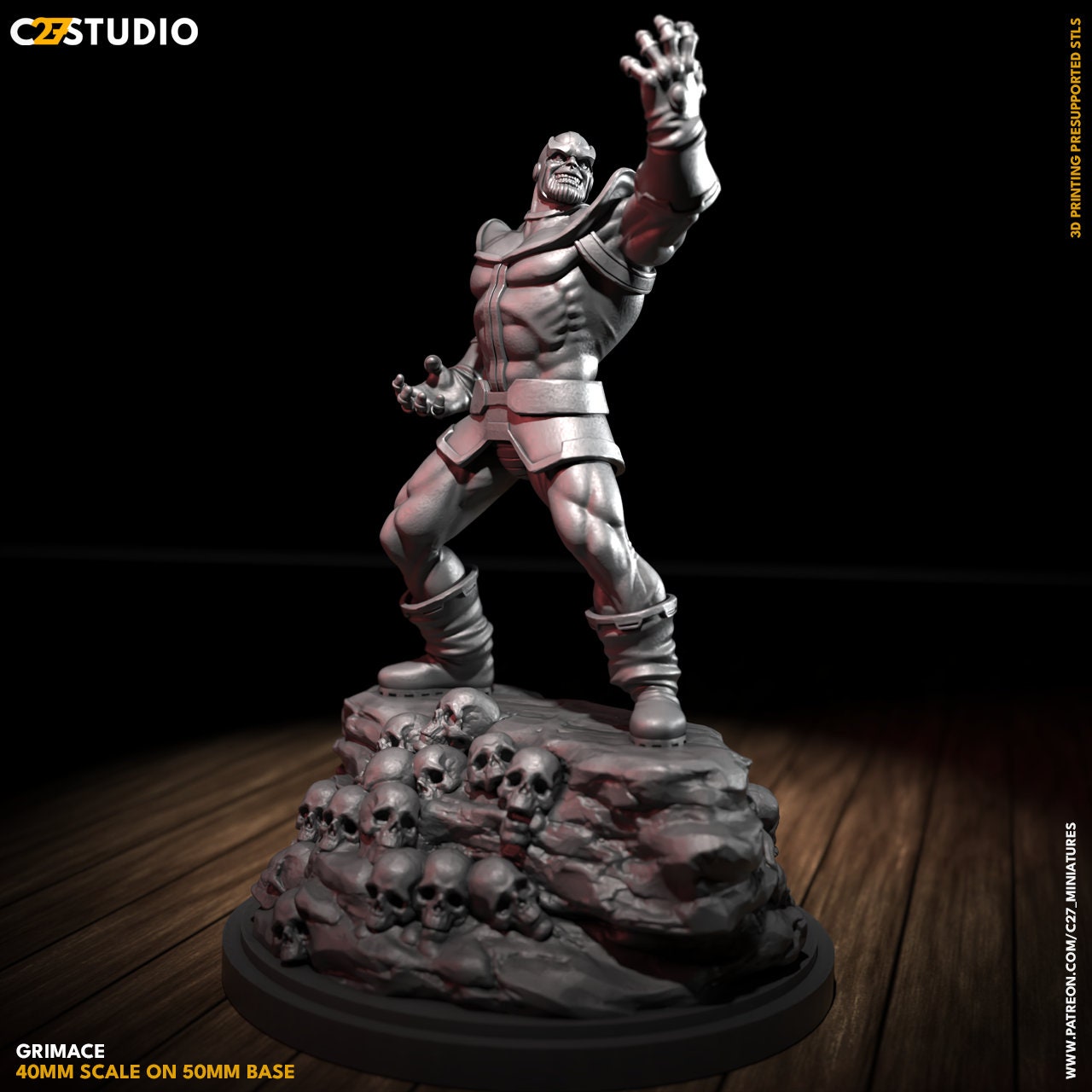 Thanos / Grimace 40mm miniature (sculpted by C27 collectibles) (Crisis Protocol Proxy/Alternative)