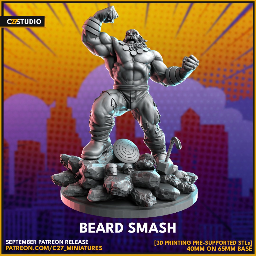 Maestro / Beard Smash 40mm miniature (sculpted by C27 collectibles) (Crsis Protocol Proxy/Alternative)