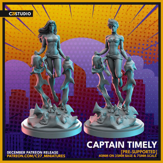 Captain Marvel / Captain Timely 40mm miniature (sculpted by C27 collectibles) (Crisis Protocol Proxy/Alternative)