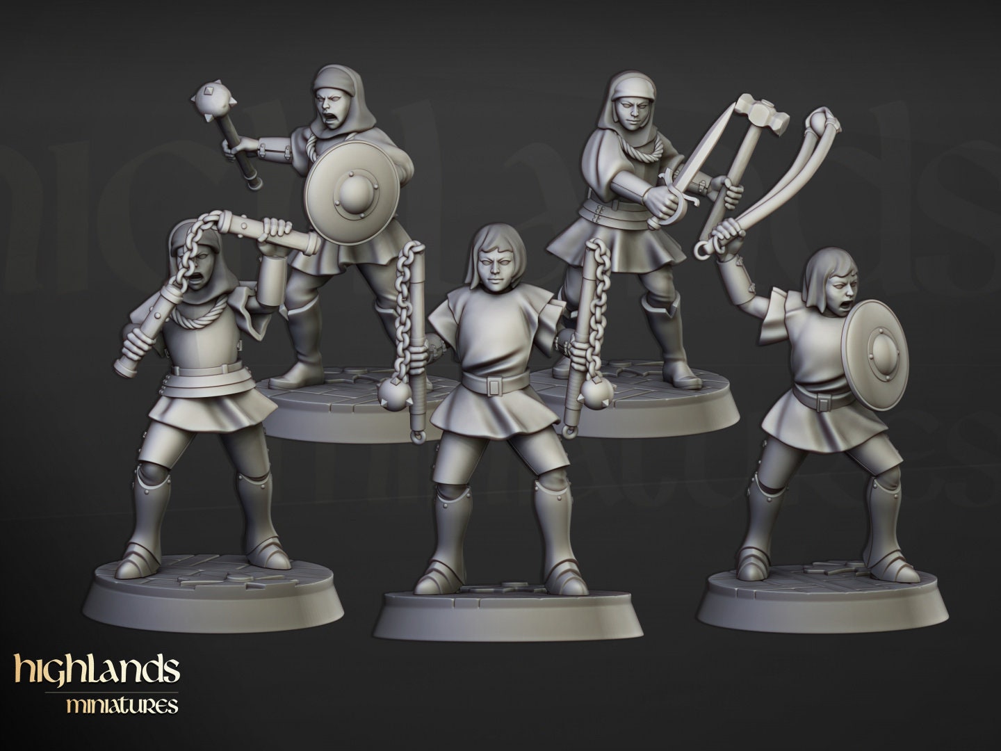Young Sisters (5) - Sculpted by Highland Miniatures