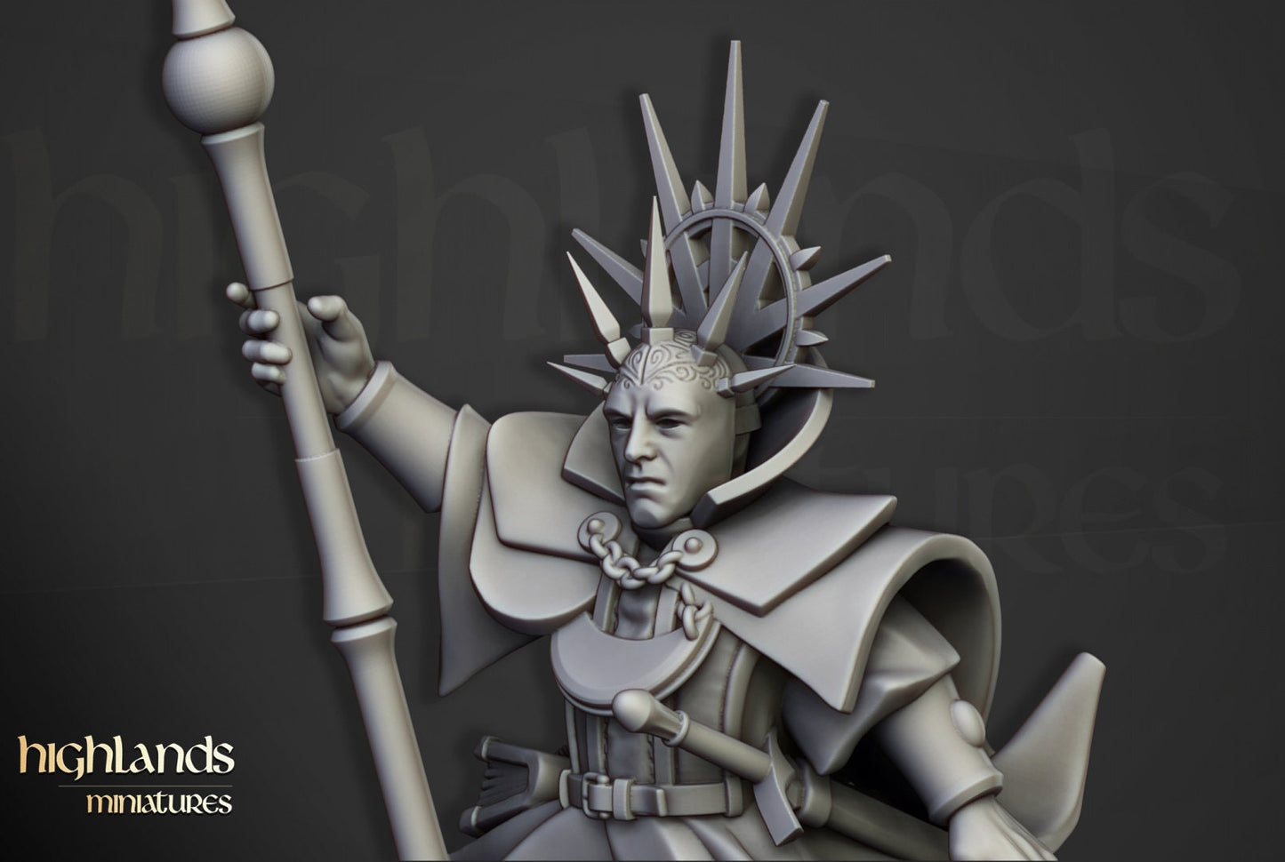 High Mage of Sunland on Pegasus - Sculpted by Highland Miniatures