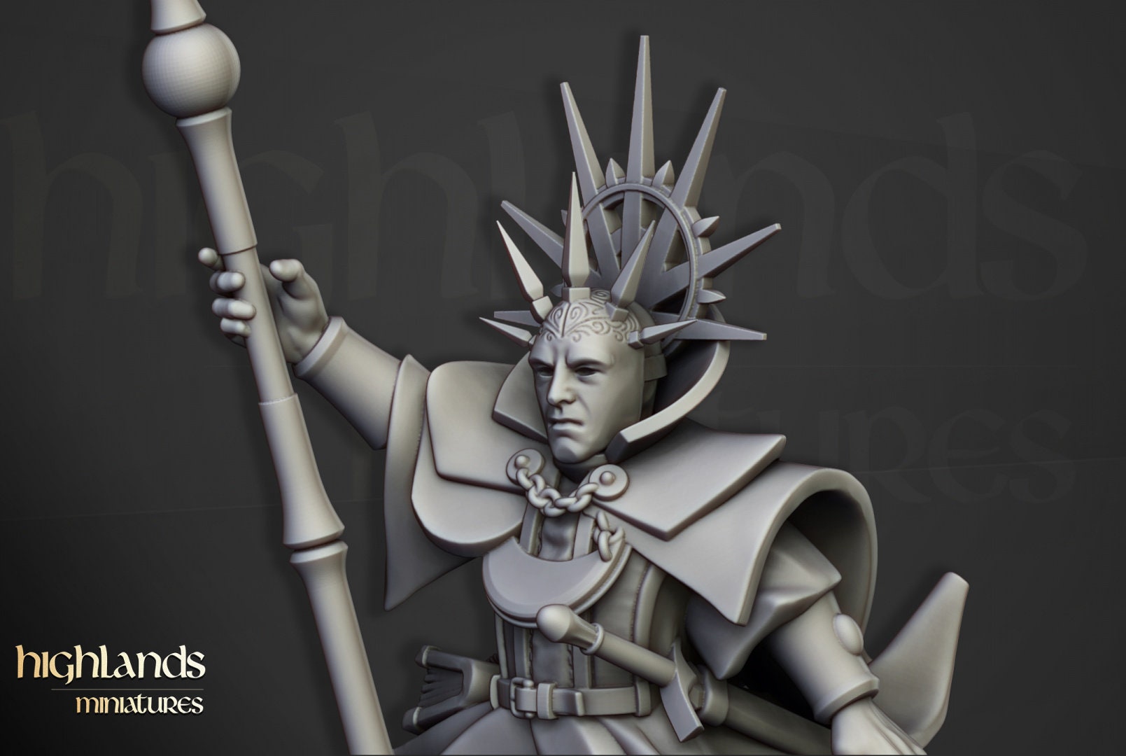 High Mage of Sunland on Pegasus - Sculpted by Highland Miniatures