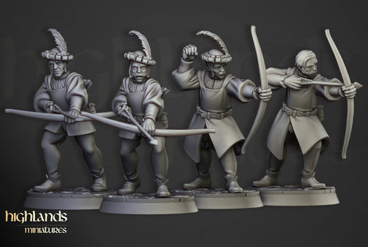 Sunland Bowmen Militia (4) - Sculpted by Highland Miniatures