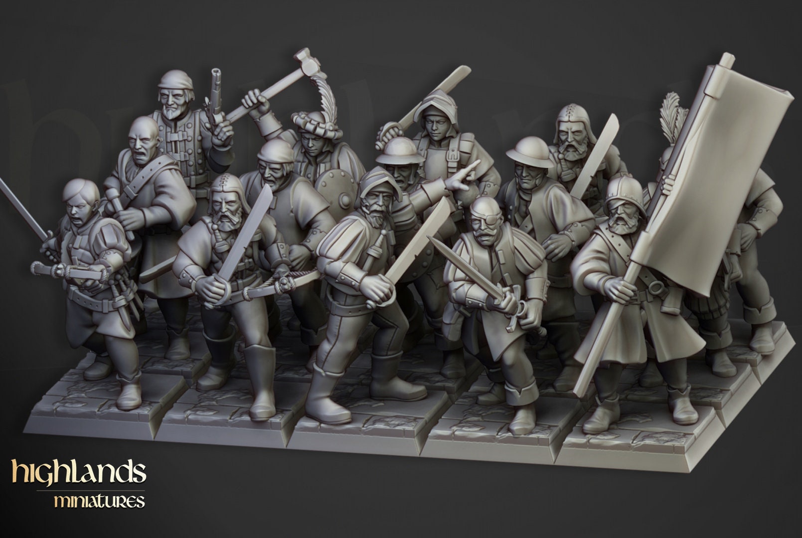 Sunland Militia (10) - Sculpted by Highland Miniatures