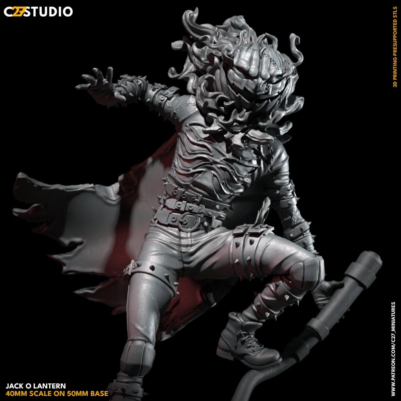 Jack O Lantern / Pumpkin Head 40mm miniature (sculpted by C27 collectibles) (Crisis Protocol Proxy/Alternative)