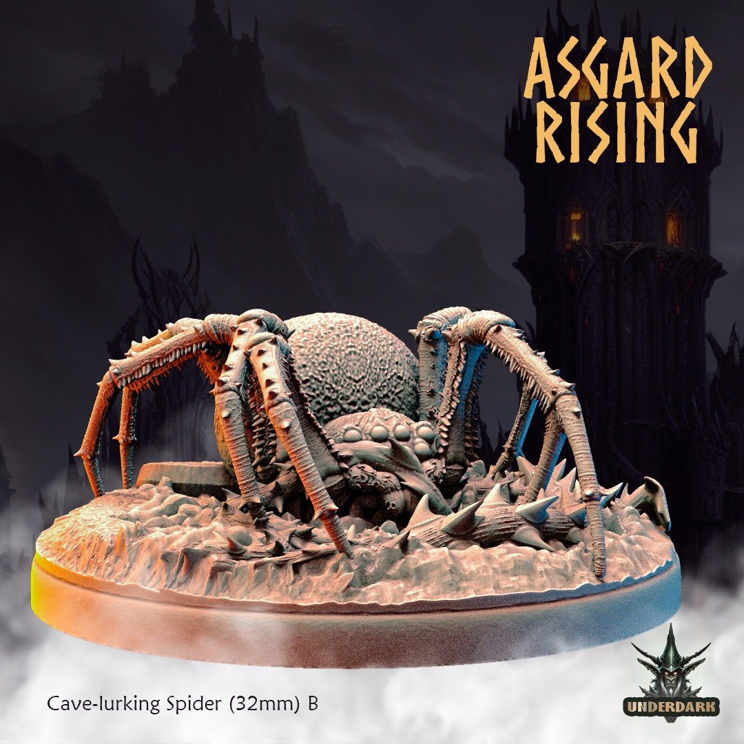 Cave Lurking Spiders x6 (32mm bases) sculpted by Asgard Rising
