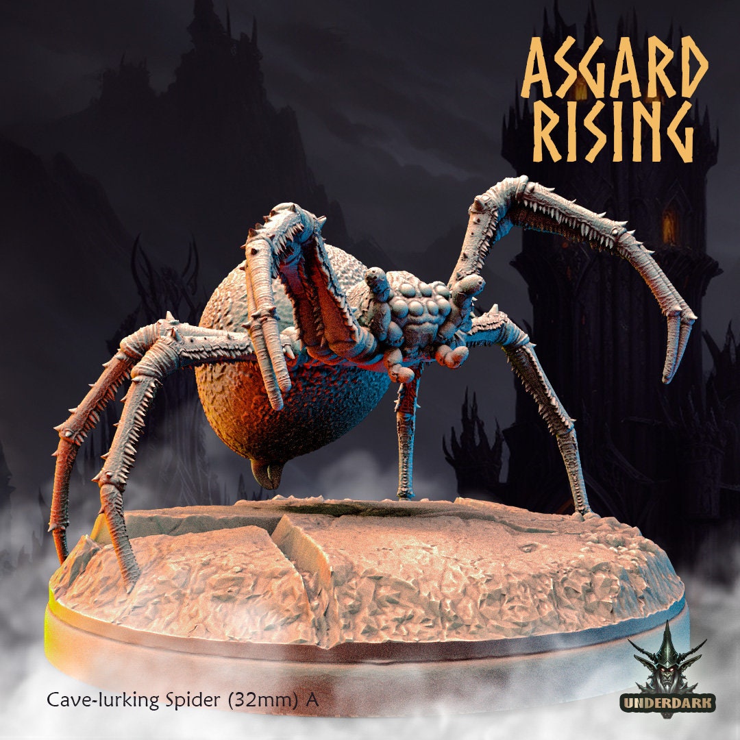 Cave Lurking Spiders x6 (32mm bases) sculpted by Asgard Rising