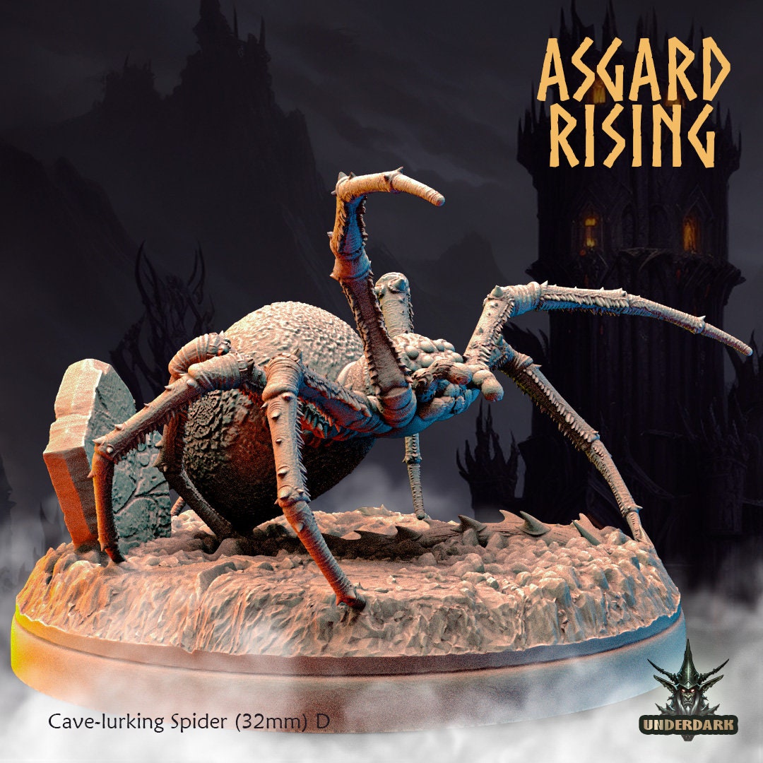 Cave Lurking Spiders x6 (32mm bases) sculpted by Asgard Rising