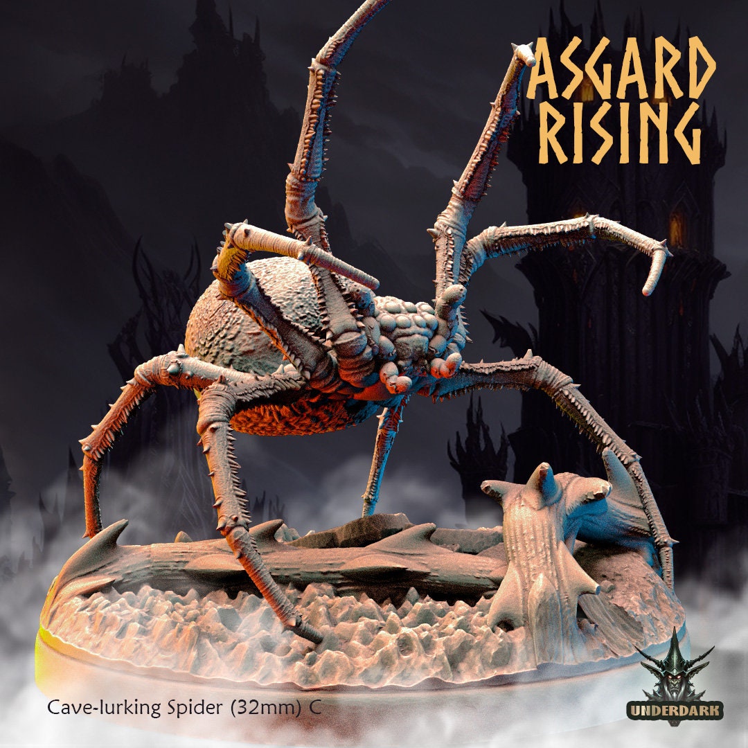 Cave Lurking Spiders x6 (32mm bases) sculpted by Asgard Rising