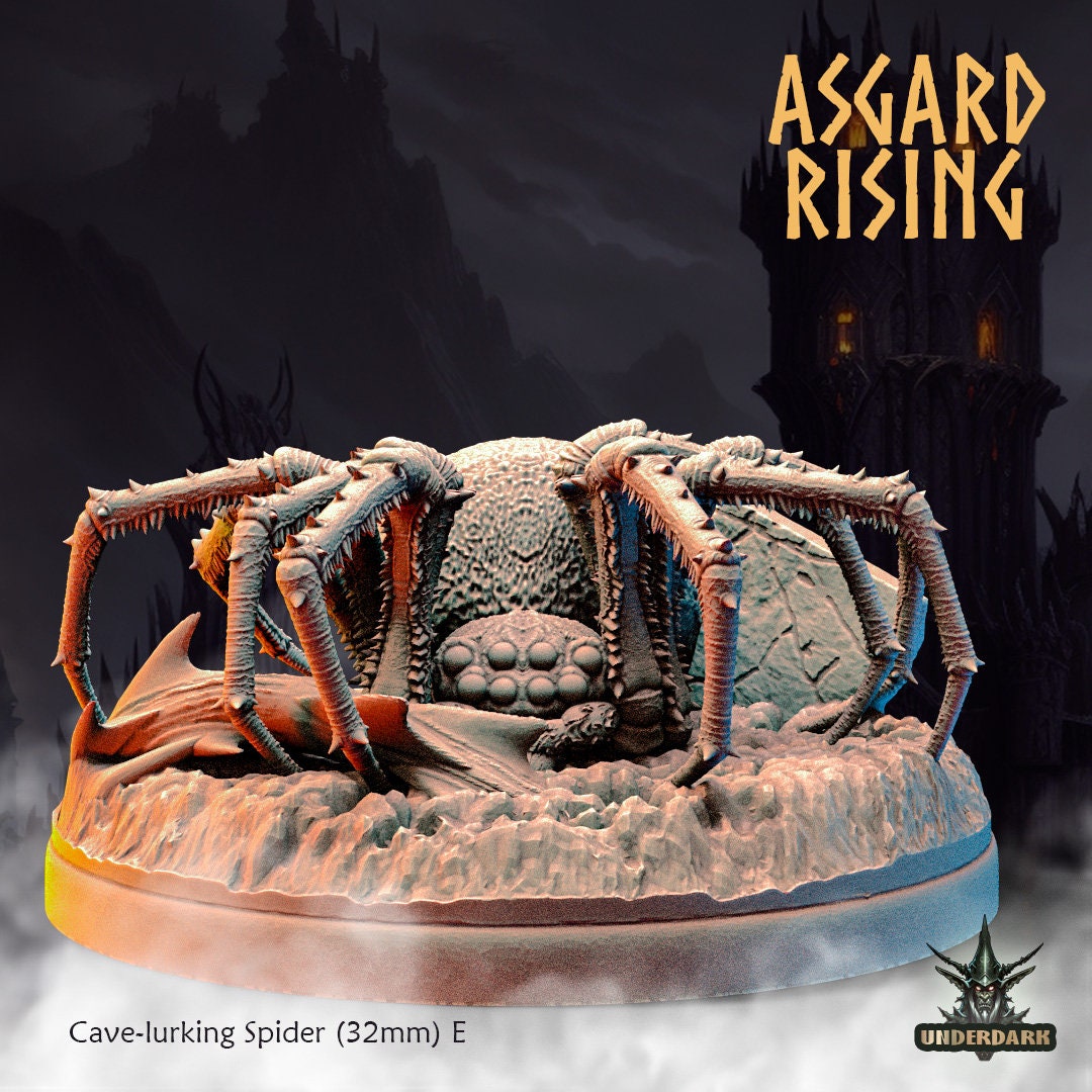 Cave Lurking Spiders x6 (32mm bases) sculpted by Asgard Rising