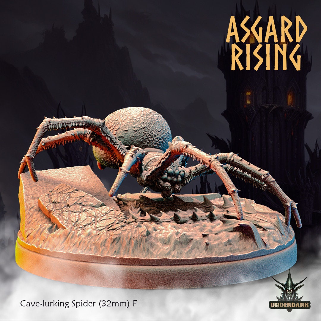 Cave Lurking Spiders x6 (32mm bases) sculpted by Asgard Rising