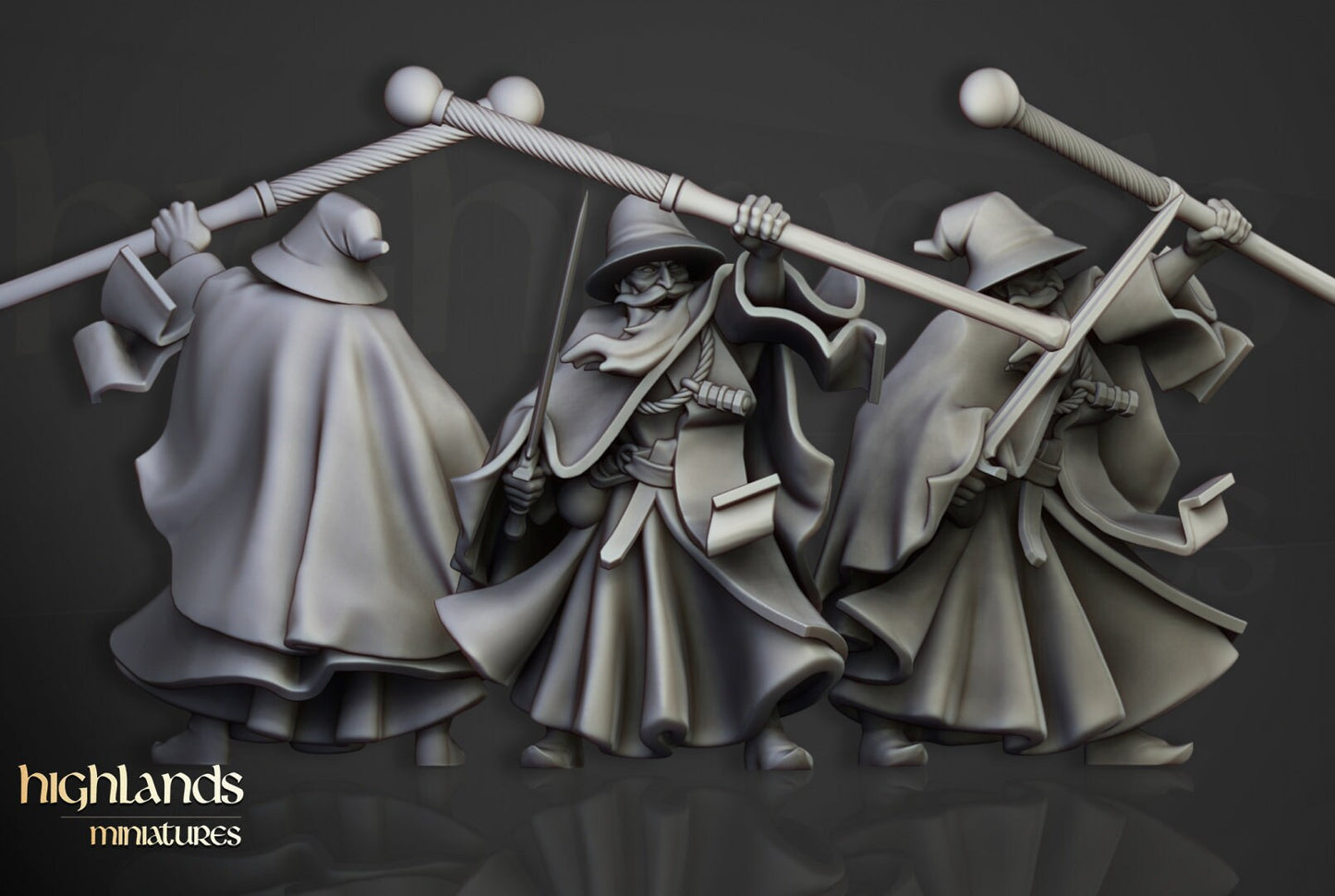 High Mage of Sunland on Pegasus - Sculpted by Highland Miniatures