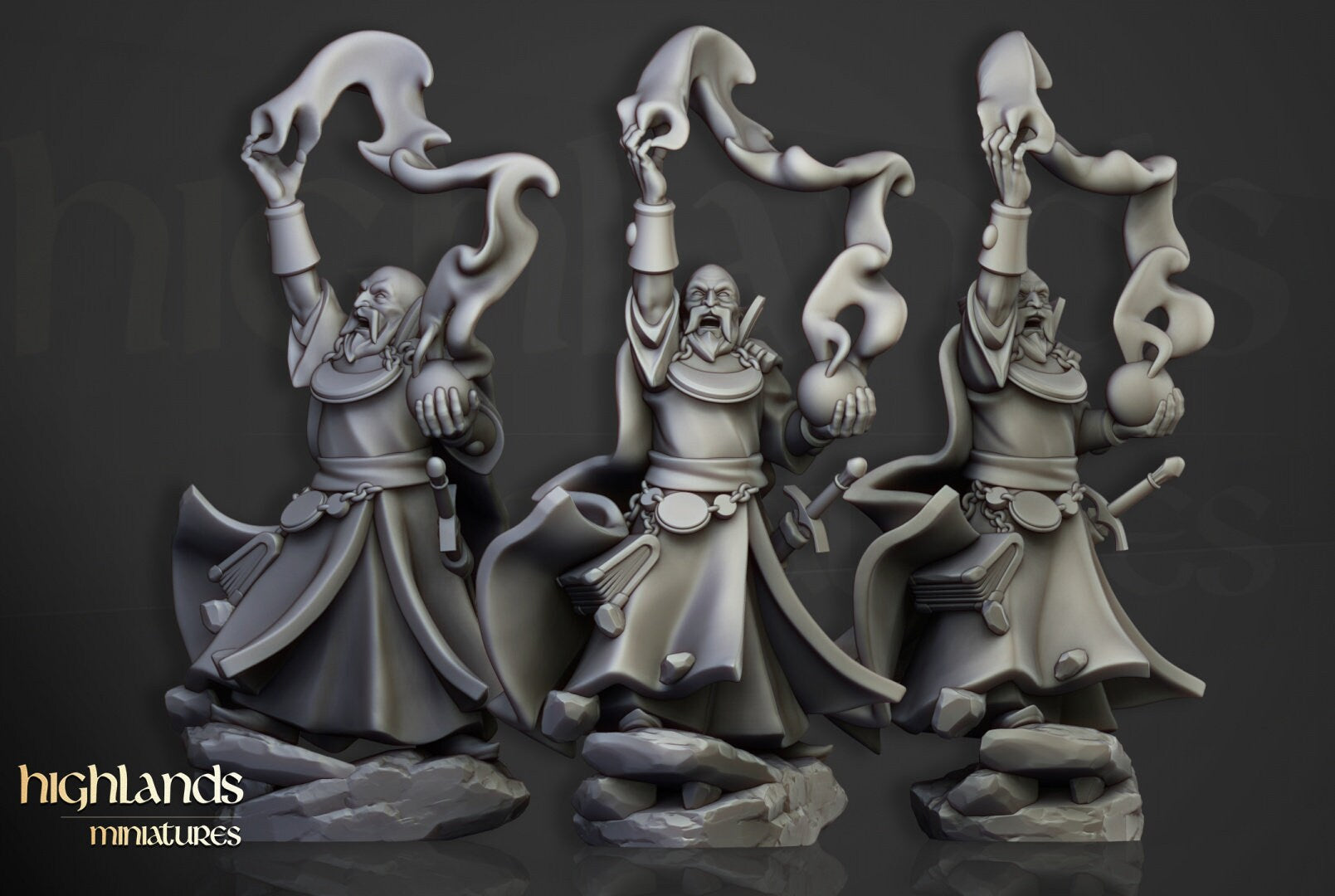 High Mage of Sunland on Pegasus - Sculpted by Highland Miniatures
