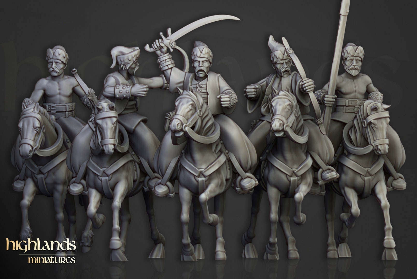 Cossack Light Cavalry (5) - Sculpted by Highland Miniatures
