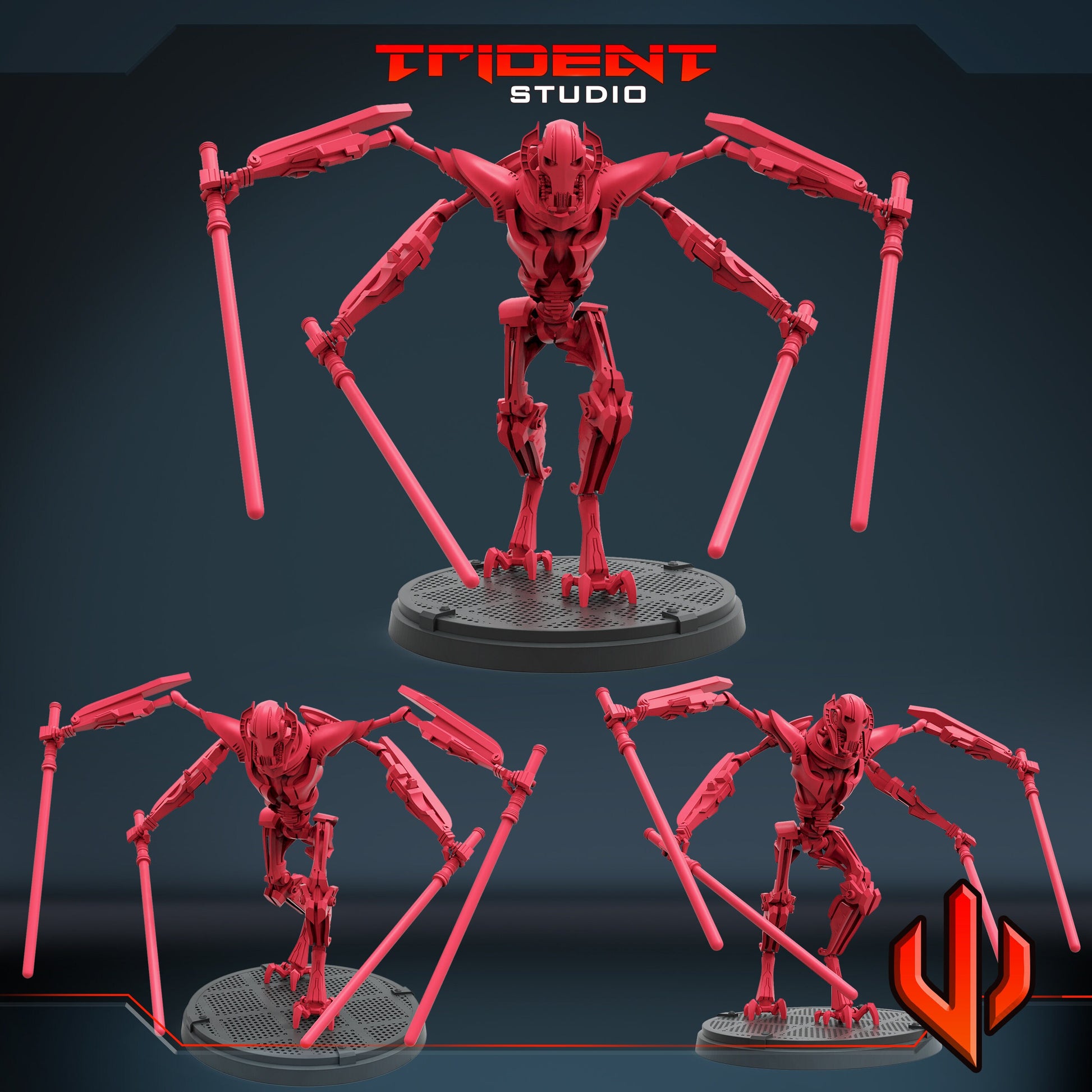 General Grievous A (Fan art sculpted by Trident Studio) (Crisis Protocol Proxy/Alternative)