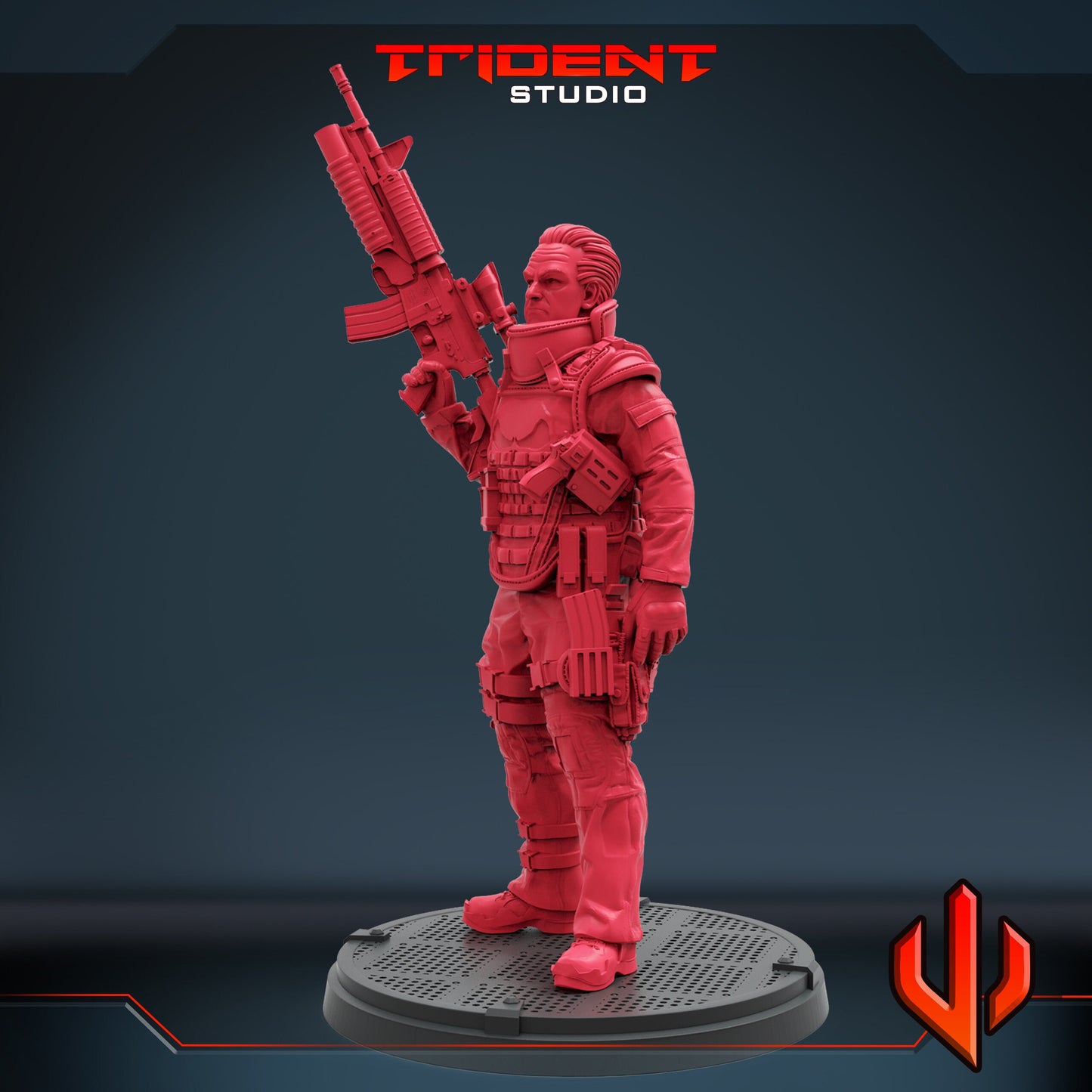 Punisher Warzone A (Fan art sculpted by Trident Studio) (Crisis Protocol Proxy/Alternative)