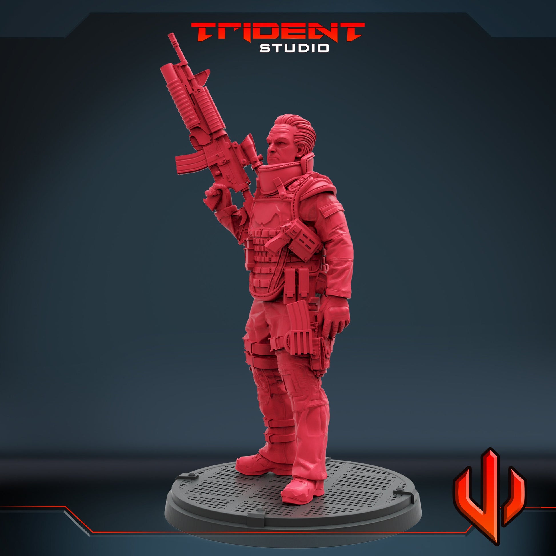 Punisher Warzone A (Fan art sculpted by Trident Studio) (Crisis Protocol Proxy/Alternative)