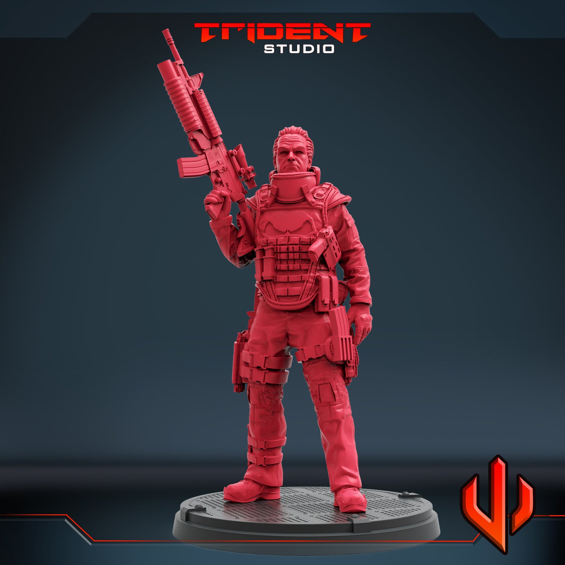 Punisher Warzone A (Fan art sculpted by Trident Studio) (Crisis Protocol Proxy/Alternative)