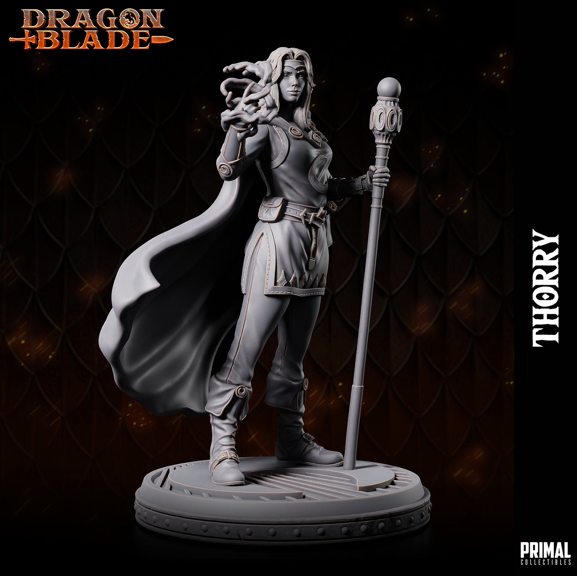 Thorry - Female Wizard (32mm / 75mm) - Sculpted by Primal Collectibles