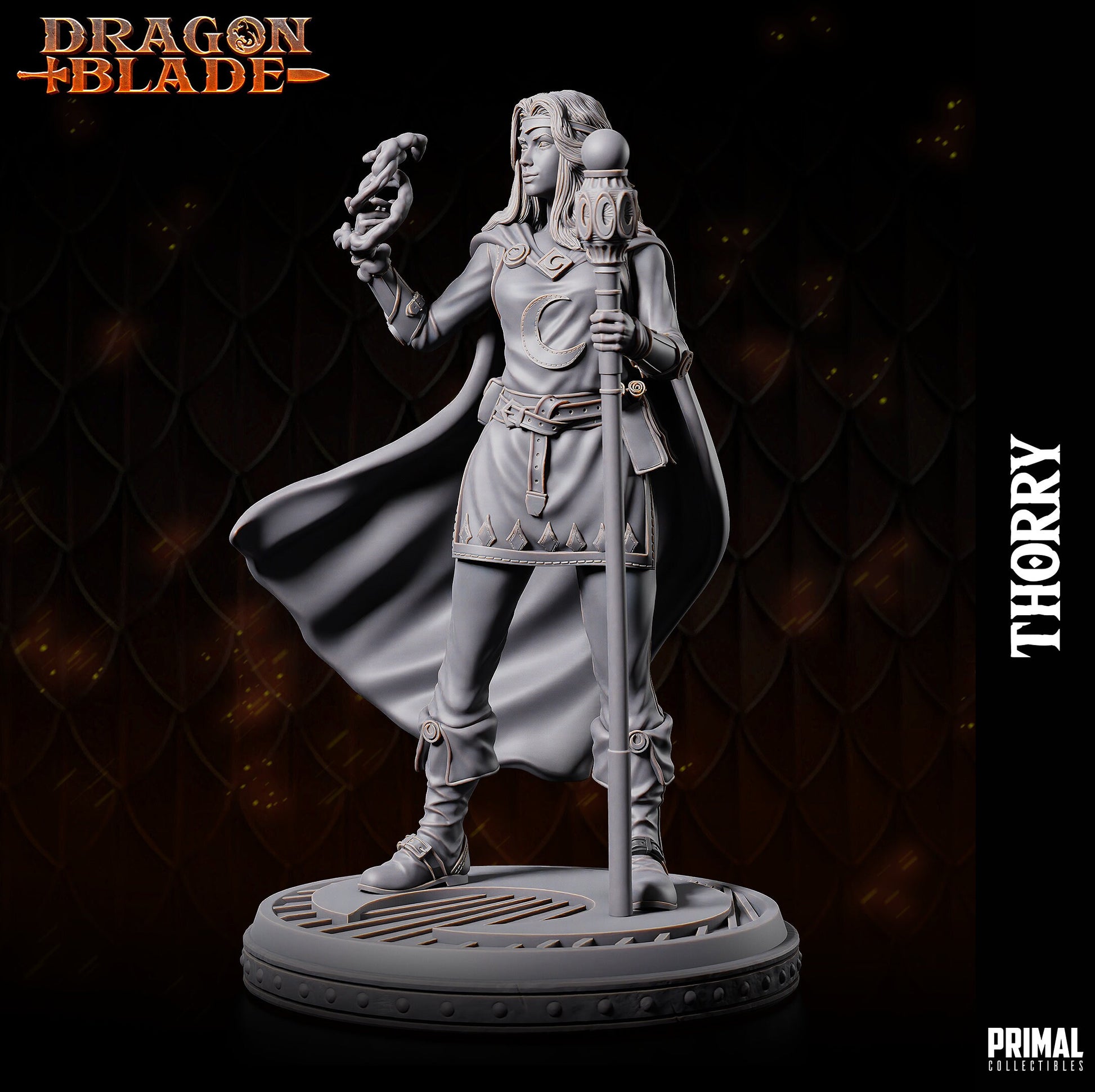 Thorry - Female Wizard (32mm / 75mm) - Sculpted by Primal Collectibles
