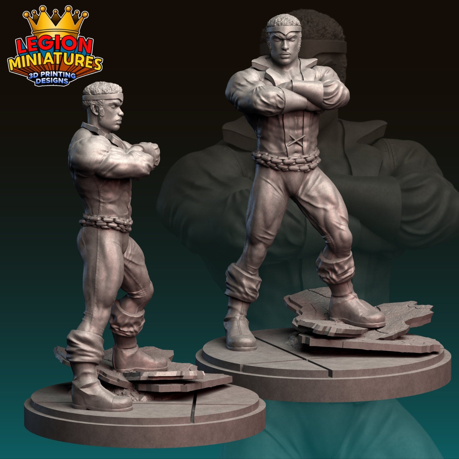 Luke Cage Fan-Art 40mm Miniature (Sculpted by Legion Miniatures) (Crisis Protocol Proxy/Alternative)