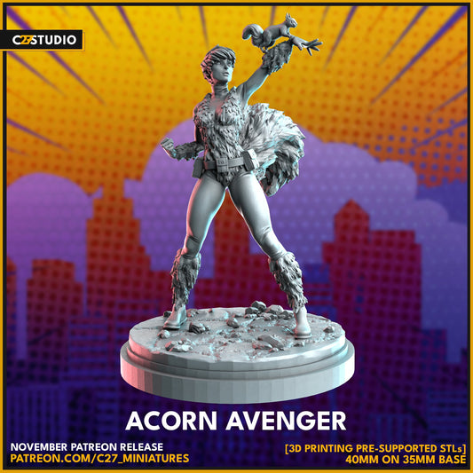 Squirrel Girl / Acorn Avenger 40mm miniature (Fan Art sculpted by C27 collectibles) (Crisis Protocol Proxy/Alternative)