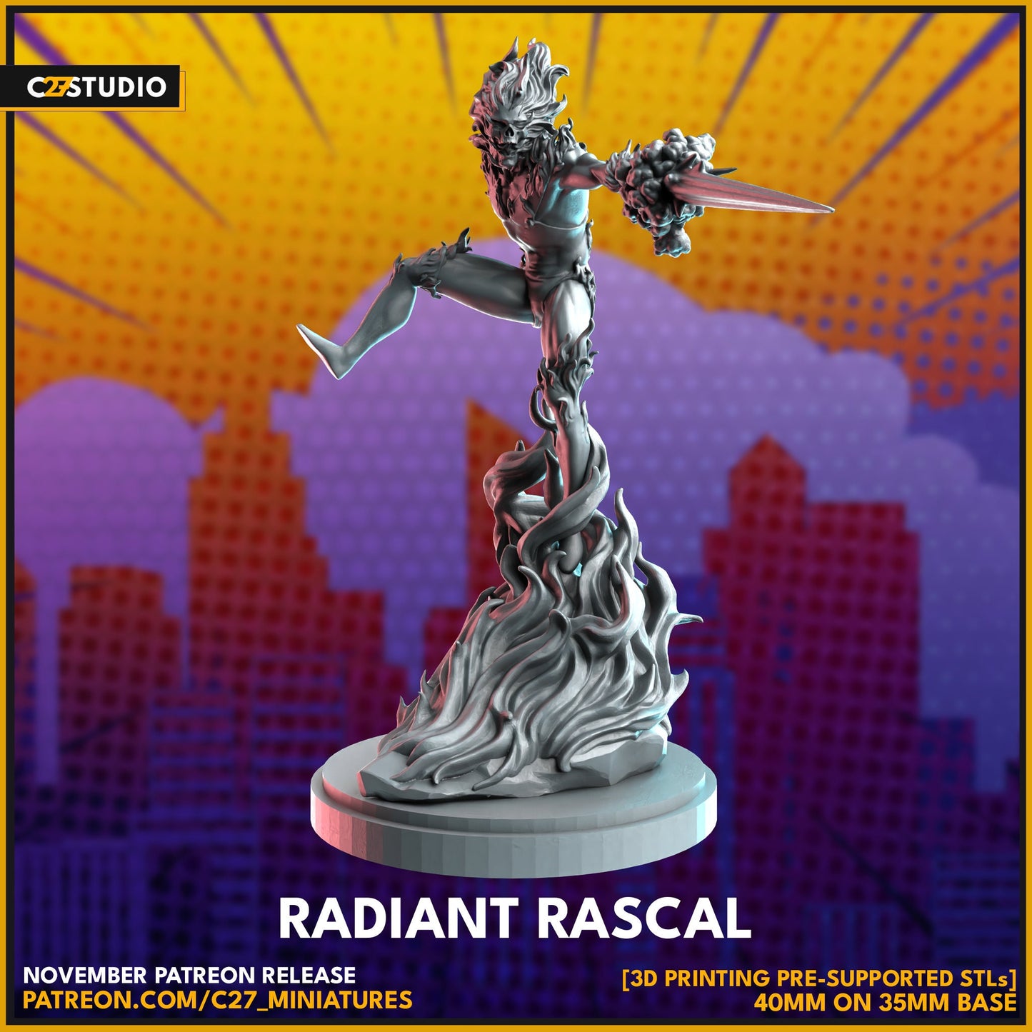 Starbolt / Radiant Rascal 40mm miniature (Fan Art sculpted by C27 collectibles) (Crisis Protocol Proxy/Alternative)