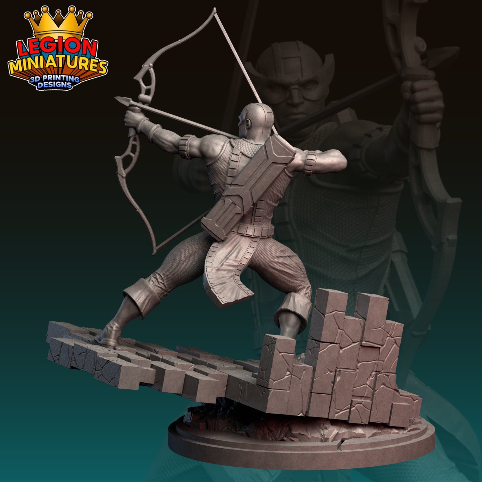 Hawkeye Fan-Art 40mm Miniature (Sculpted by Legion Miniatures) (Crisis Protocol Proxy/Alternative)