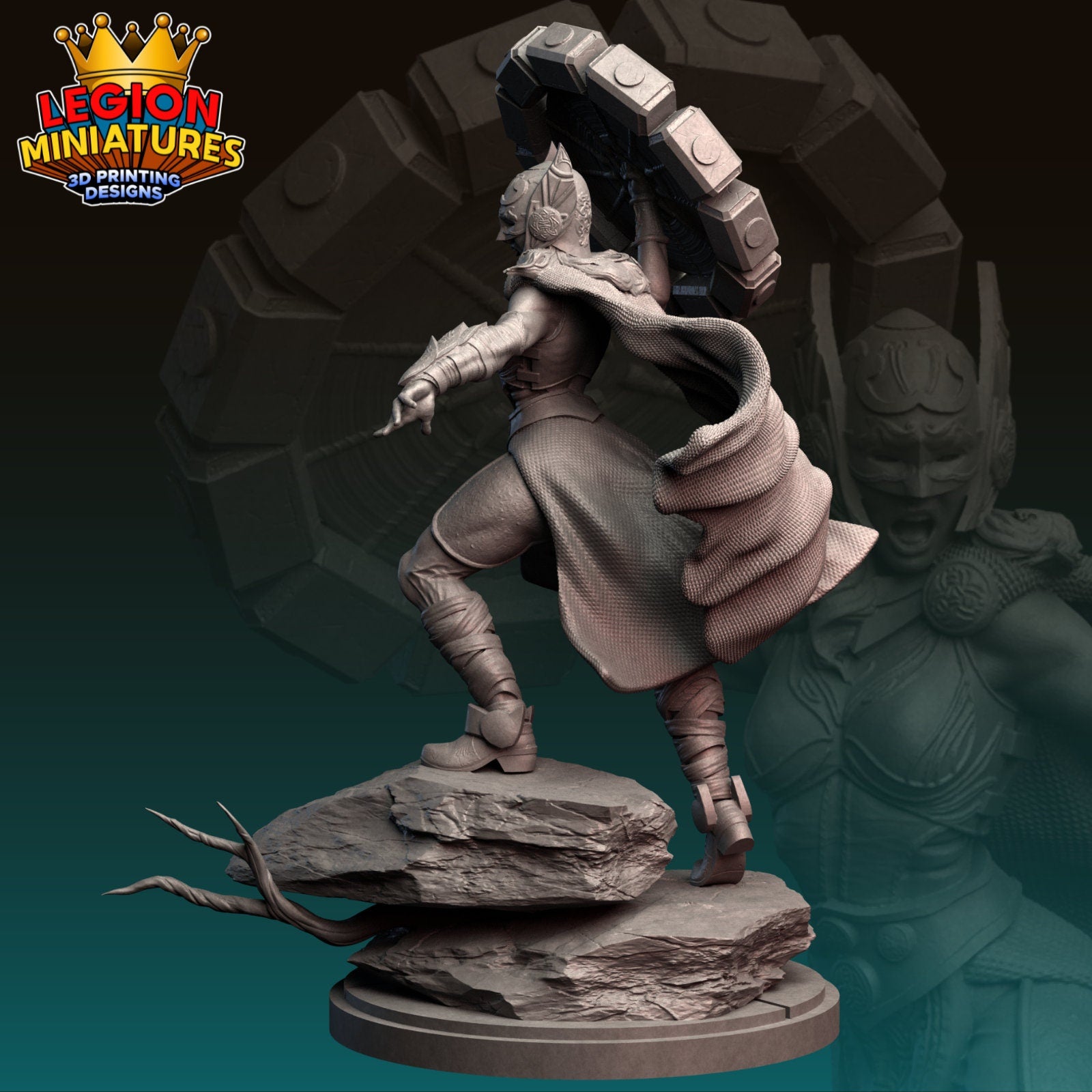Mighty Thor Fan-Art 40mm Miniature (Sculpted by Legion Miniatures) (Crisis Protocol Proxy/Alternative)
