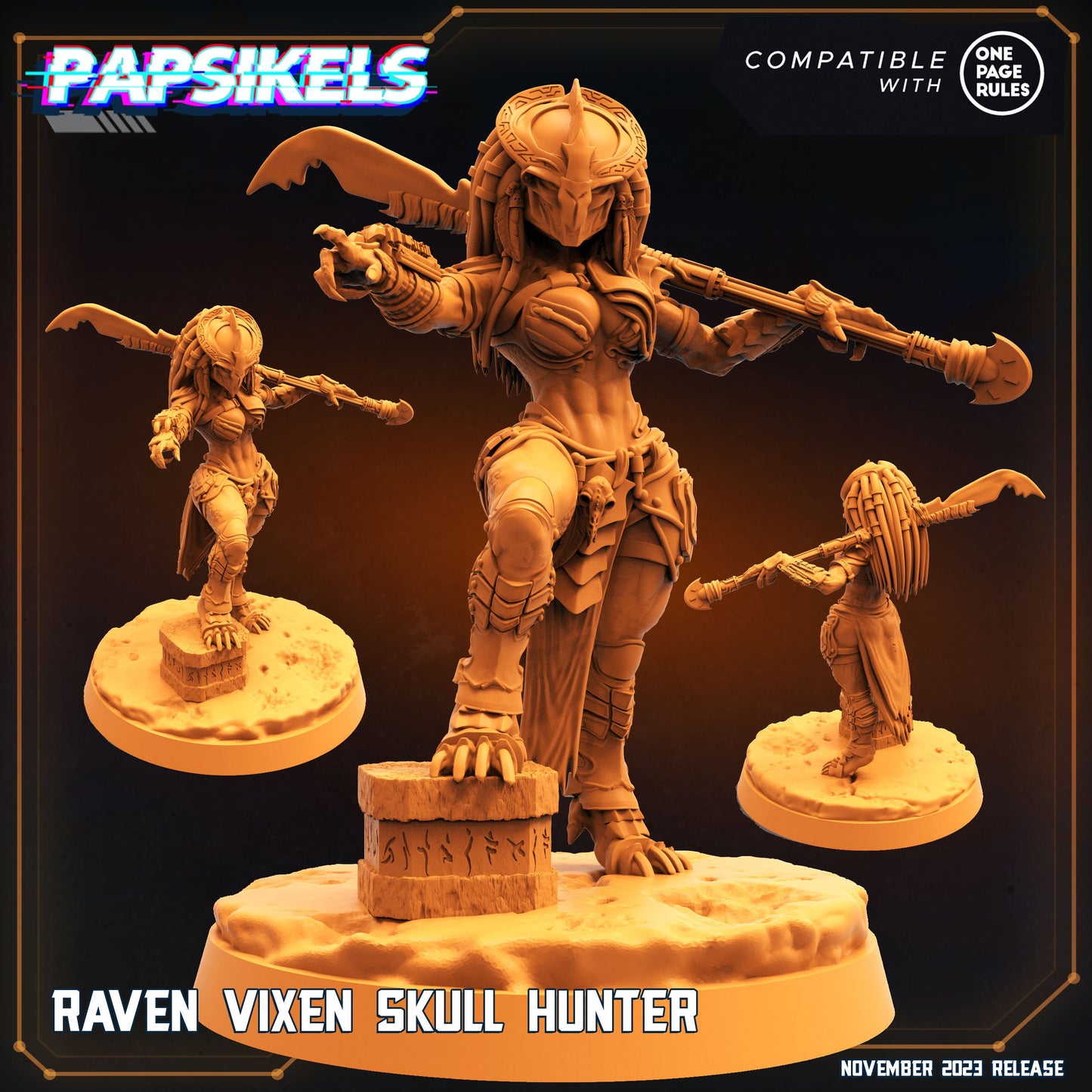 Raven Vixen Skull Hunter - Predator Fan Art (sculpted by Papsikels)