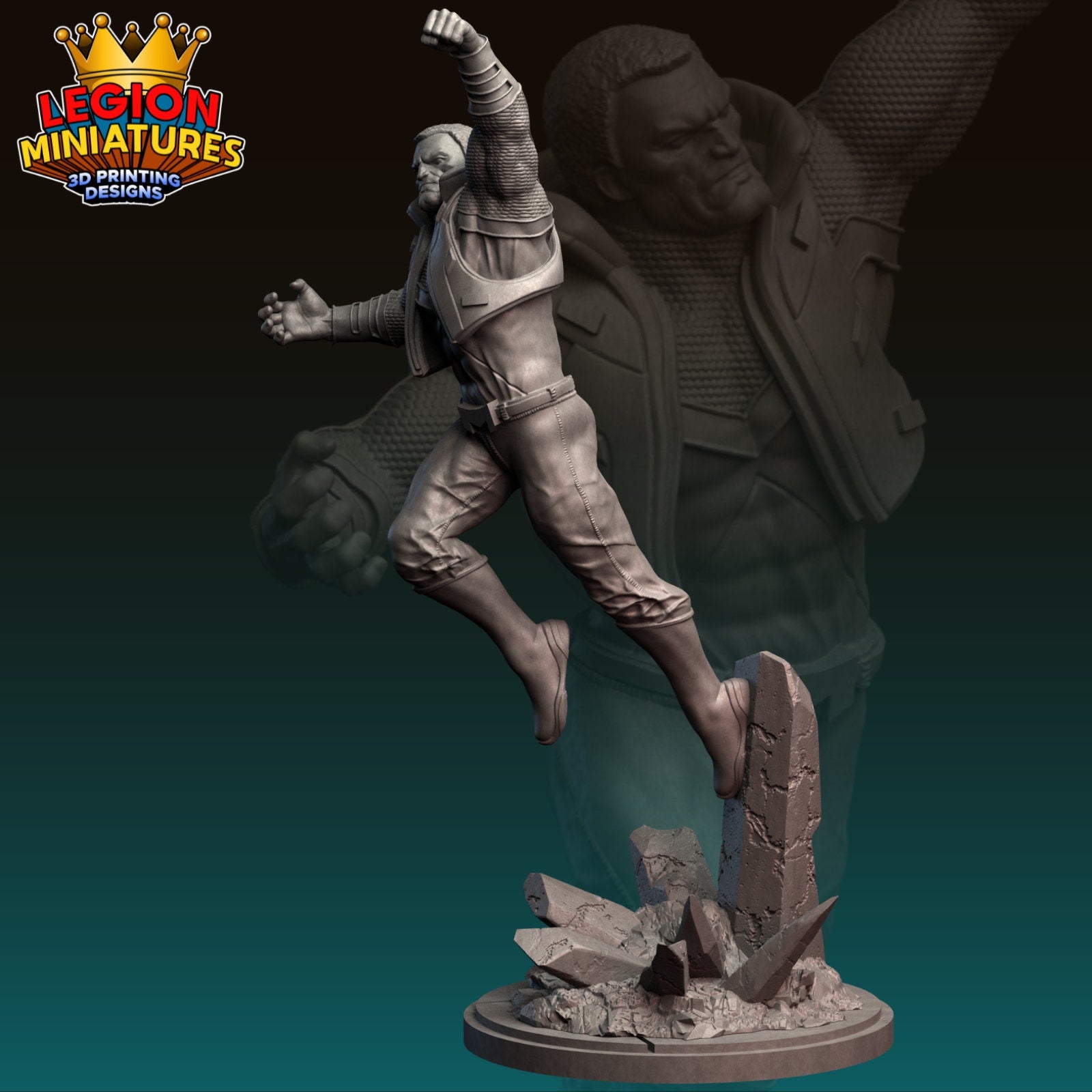 Blue Marvel Fan-Art 40mm Miniature (Sculpted by Legion Miniatures) (Crisis Protocol Proxy/Alternative)