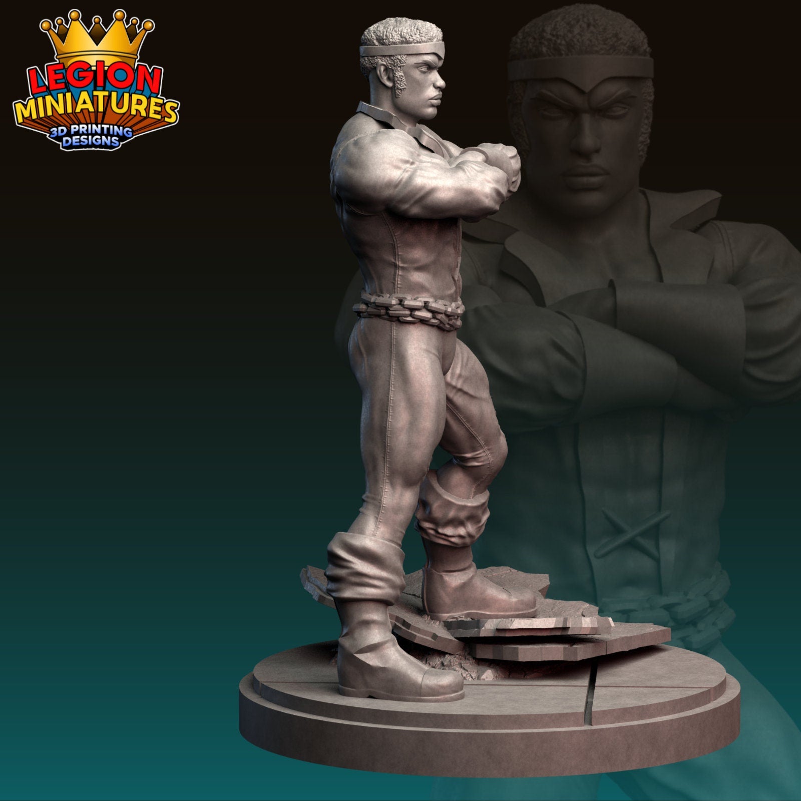 Luke Cage Fan-Art 40mm Miniature (Sculpted by Legion Miniatures) (Crisis Protocol Proxy/Alternative)