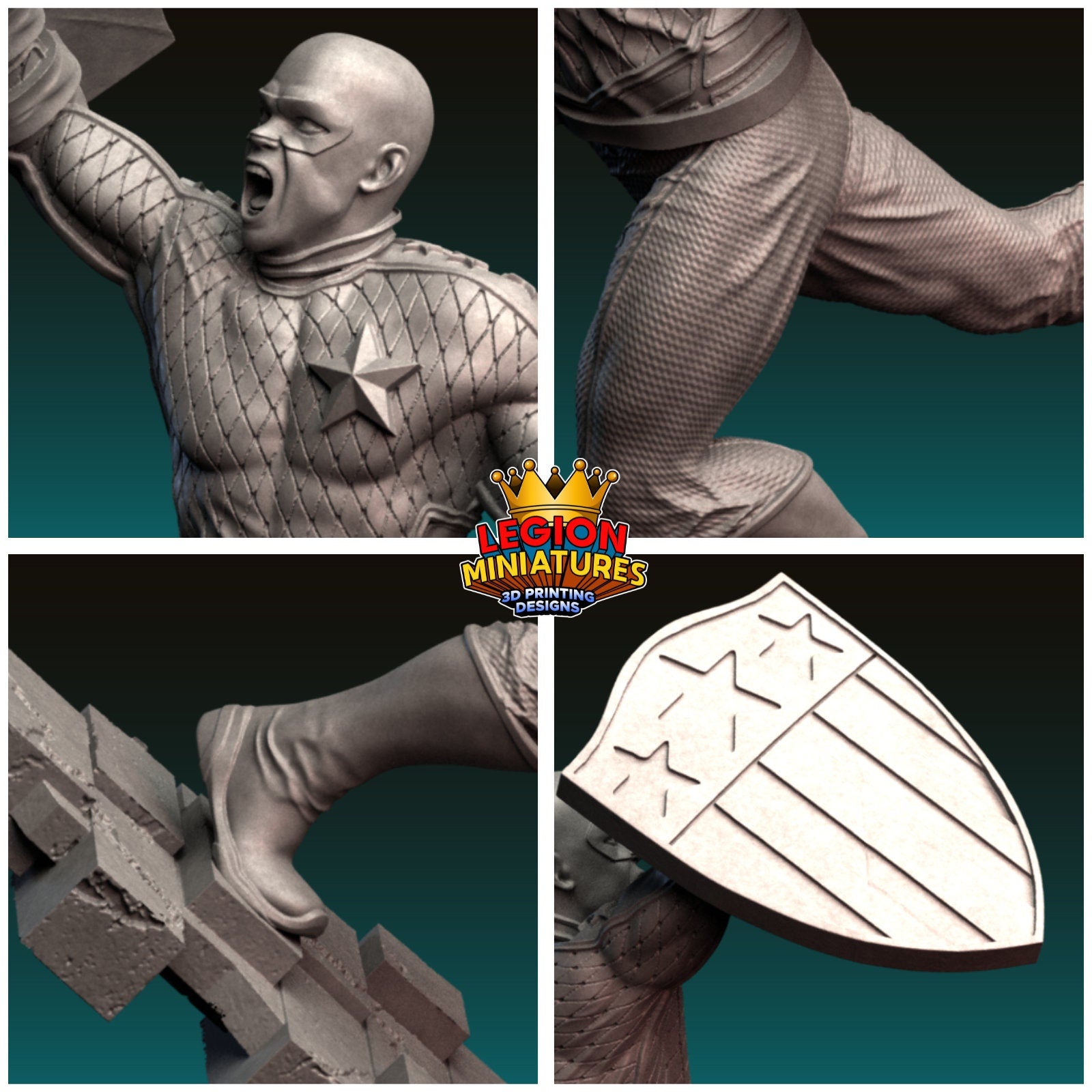 Patriot Fan-Art 40mm Miniature (Sculpted by Legion Miniatures) (Crisis Protocol Proxy/Alternative)