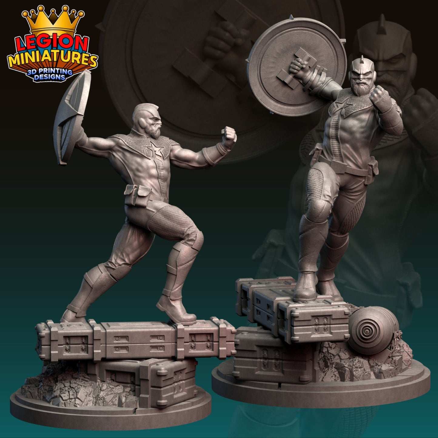 Red Guardian Fan-Art 40mm Miniature (Sculpted by Legion Miniatures) (Crisis Protocol Proxy/Alternative)