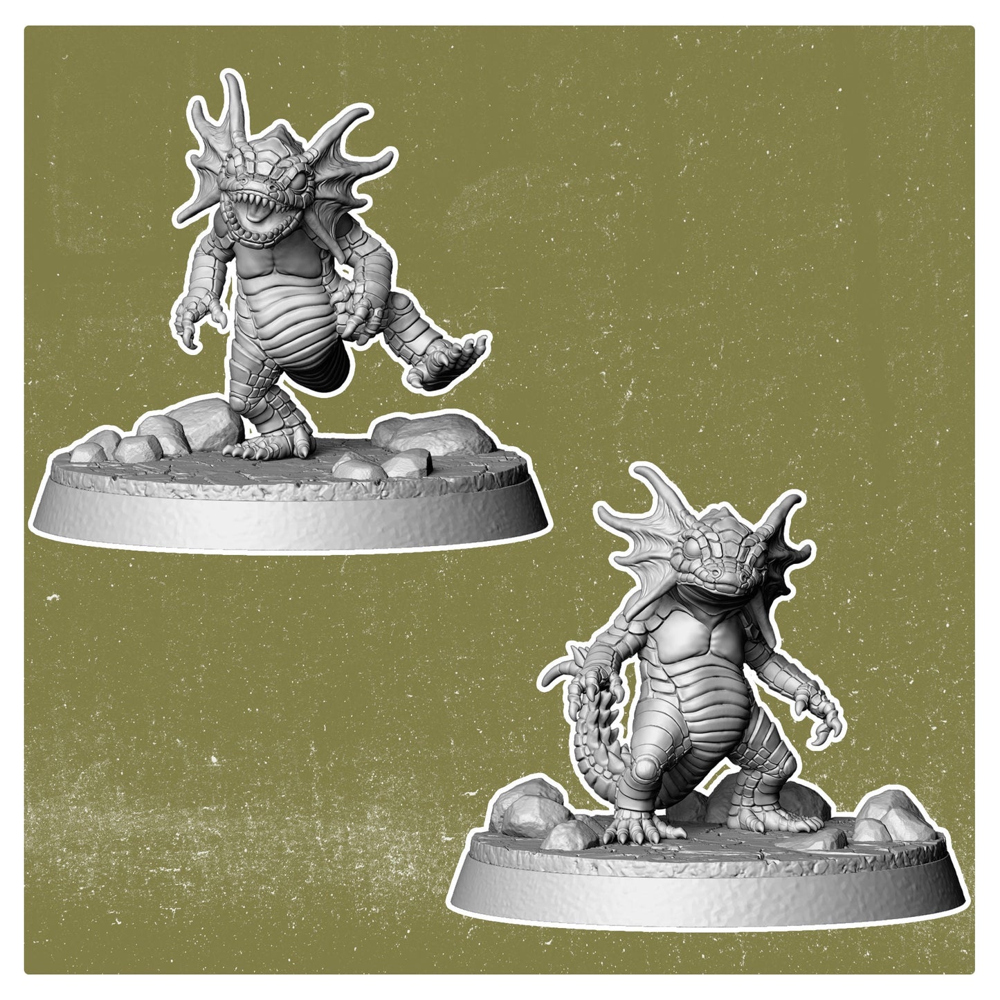 Lizards x 2 - Wild Wasteland (Sculpted by Vermillion Miniatures)