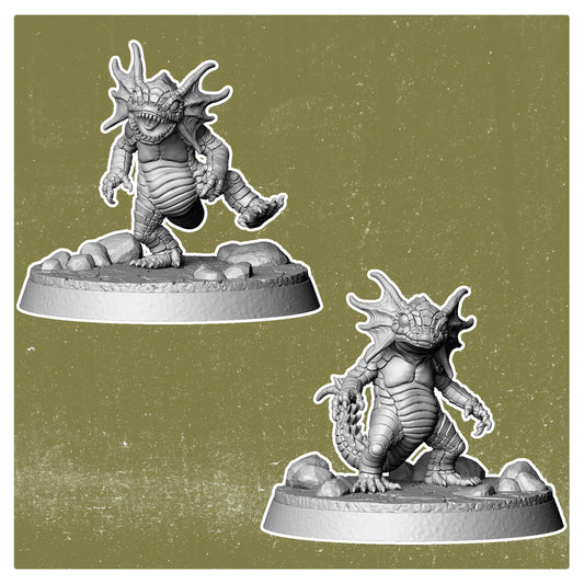 Lizards x 2 - Wild Wasteland (Sculpted by Vermillion Miniatures)