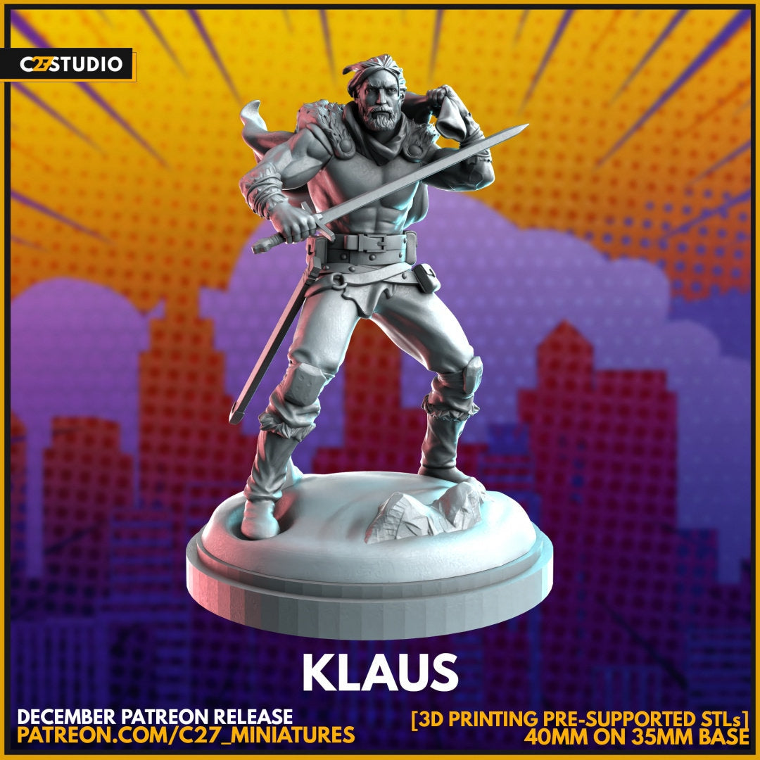 Klaus 40mm miniature (sculpted by C27 collectibles) (Crisis Protocol Proxy/Alternative)