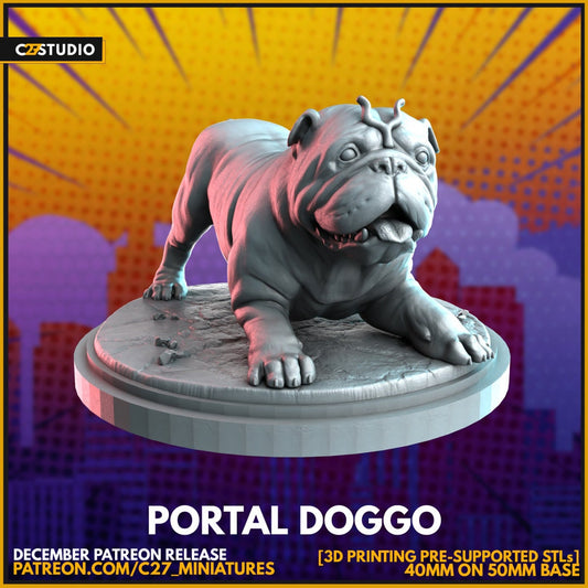 Lockjaw / Portal Doggo 40mm miniature (sculpted by C27 collectibles) (Crisis Protocol Proxy/Alternative)
